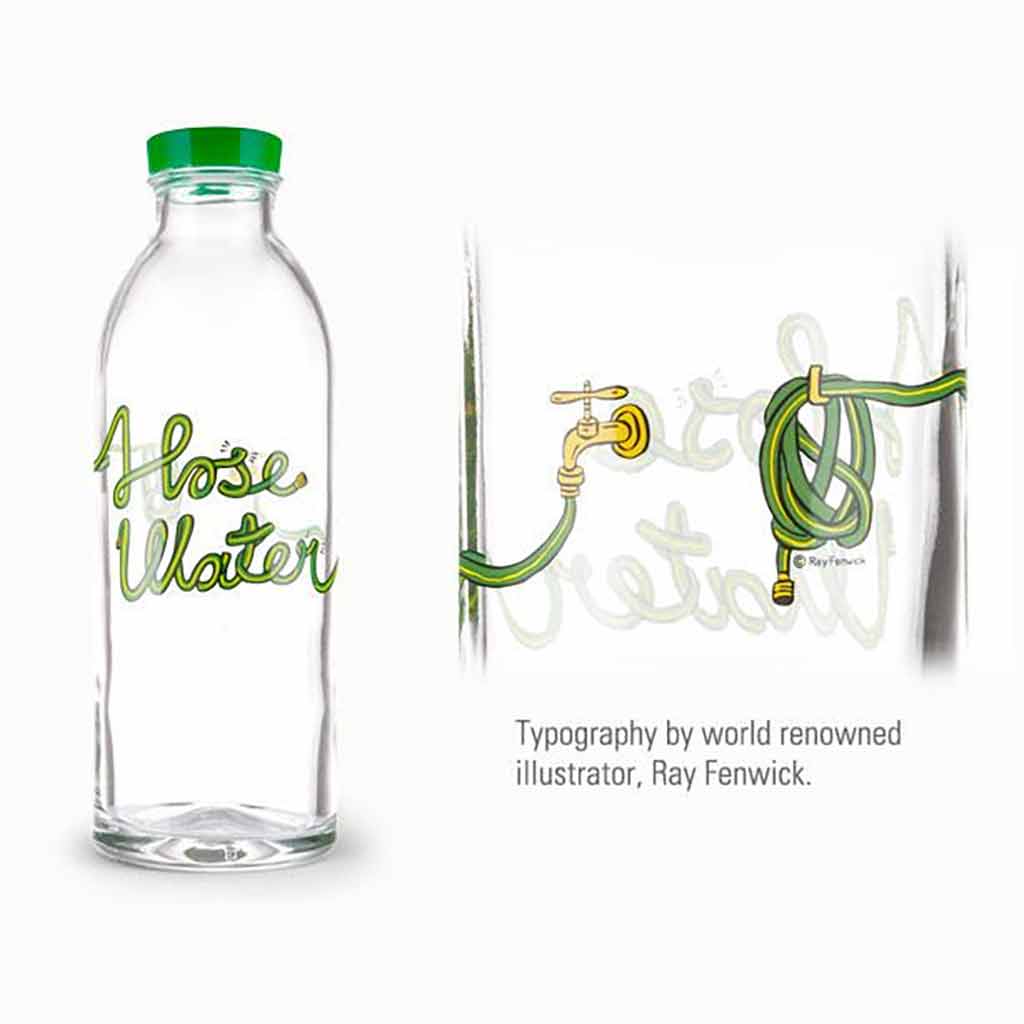Never Grow Up Reusable Glass Water Bottle by Faucet Face 14.4 oz.