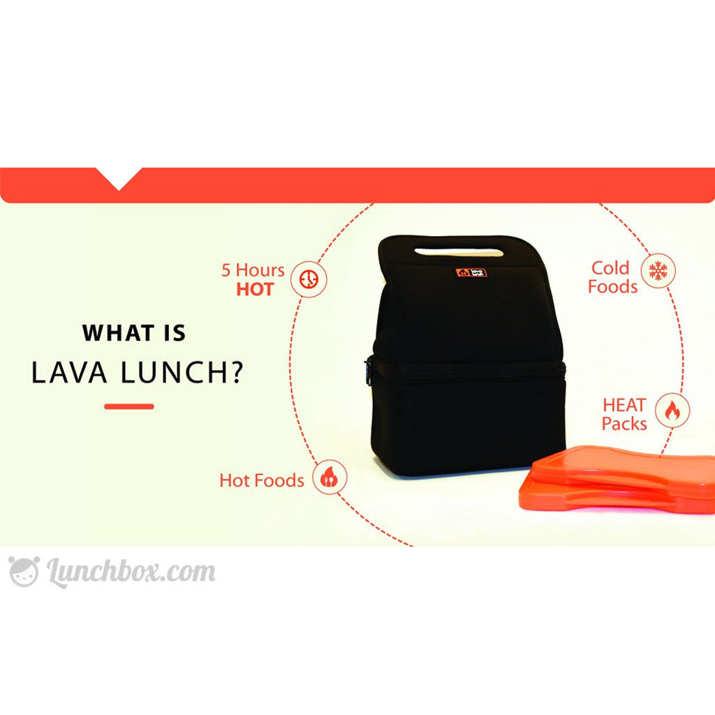  Lava Lunch, Thermal Lunch Box with Insulated Warm & Cold  Compartments, Includes Heat Packs for Added Warmth