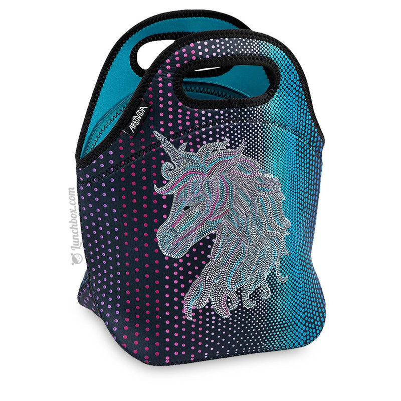 Magical Mod Unicorn Personalized Canvas Lunch Bag