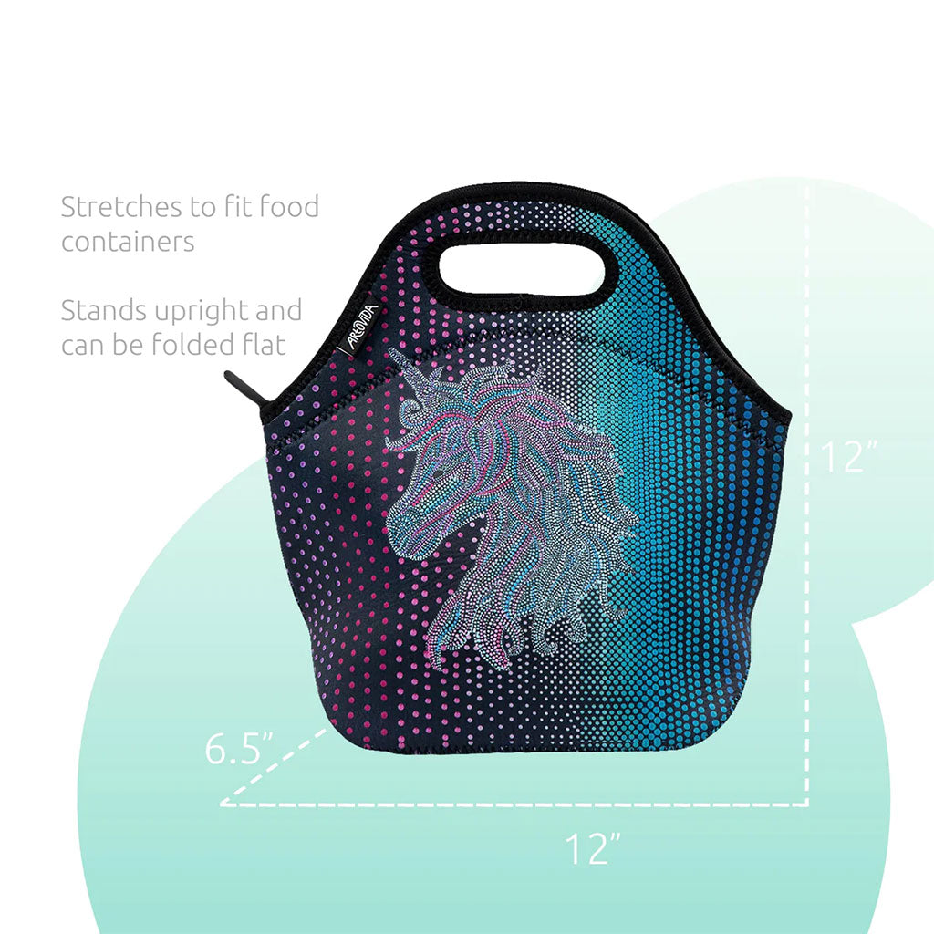 Artovida Artists Collective Insulated Neoprene Lunch Bag Design by Amy Diener (USA) Mythical Unicorn