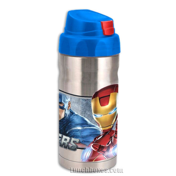AVENGERS~28oz~10 Blue Water Bottle w/ Push Lid~Hulk~Thor~Capt.  America~Iron Man