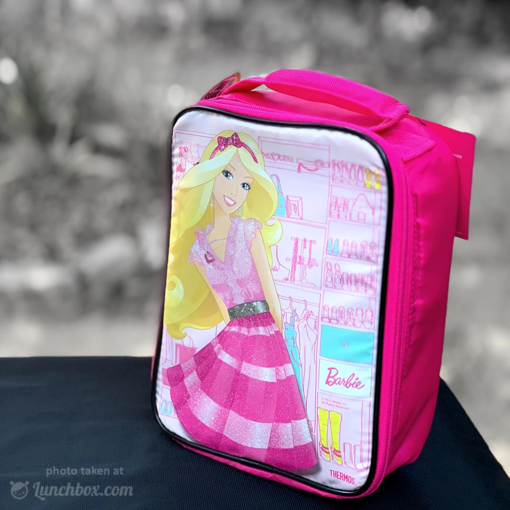 Barbie Reusable Insulated Stripes Soft Case Lunch Bag and Thermos NEW -  We-R-Toys