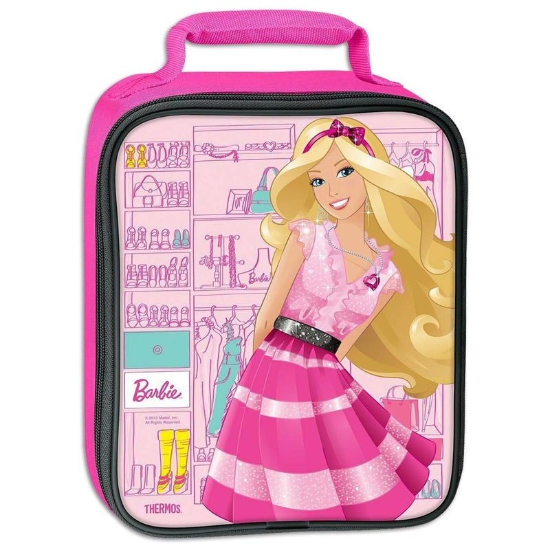 Thermos Barbie Pink Sparkly Insulated Lunch Bag Tote Kit 9x7x3 for sale  online
