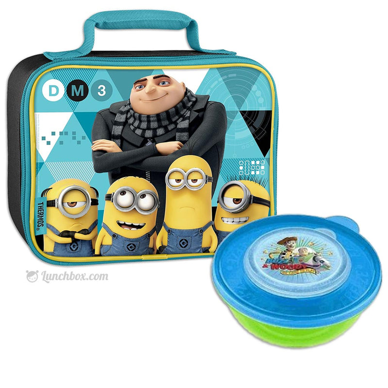 UNISEX MINION DESPICABLE ME 9.5 TWO MINIONS INSULATED LUNCHBOX LUNCH  BAG-NEW!
