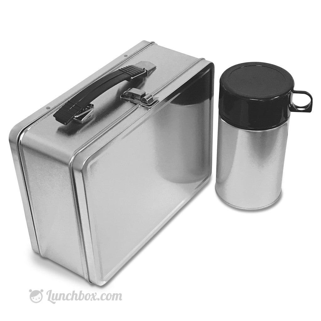 Thermos Aluminum Lunch Box Domed Workmans Lunch Pail With Thermos