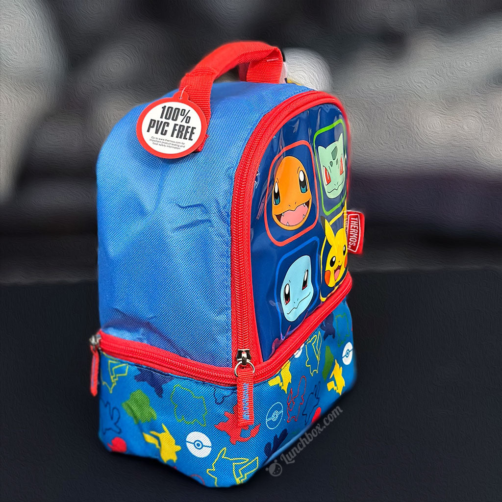 Pokémon Lunch Box, Blue Lunch Bag For Kids And Teens With Pikachu,  Squirtle, Bulbasaur and Charmender