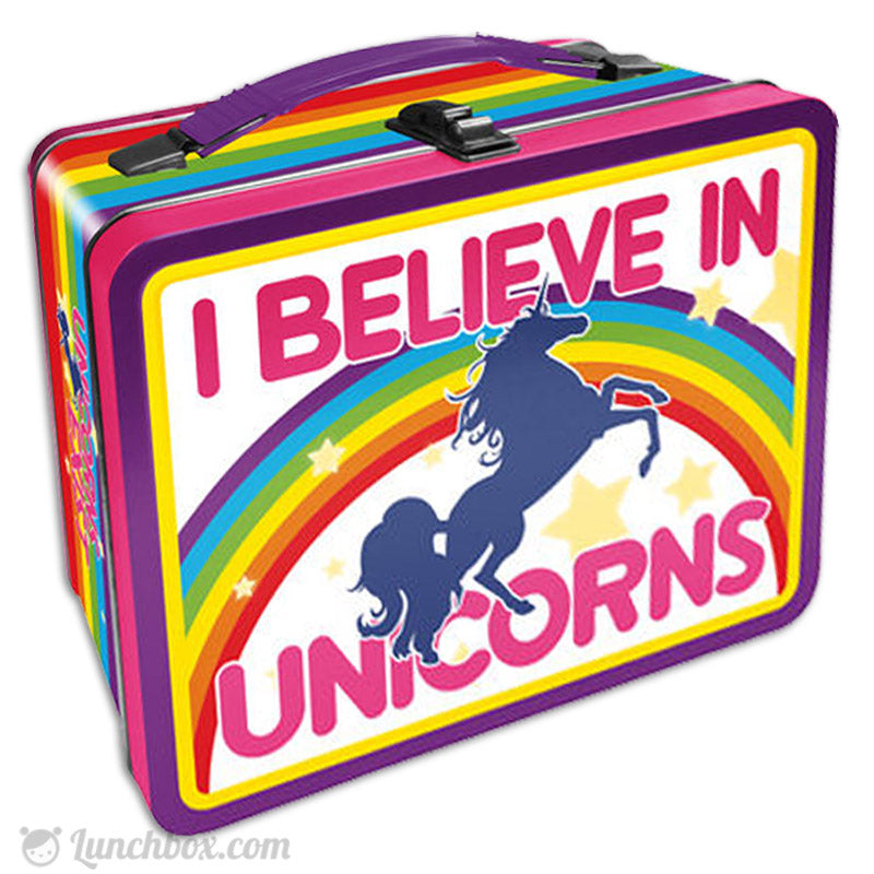 Rainbow Unicorn Personalized Retro Metal Lunch Box