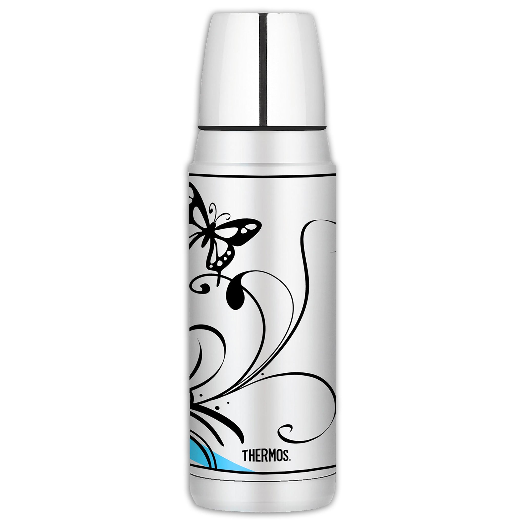 White Butterfly Thermos Bottle Lunchbox