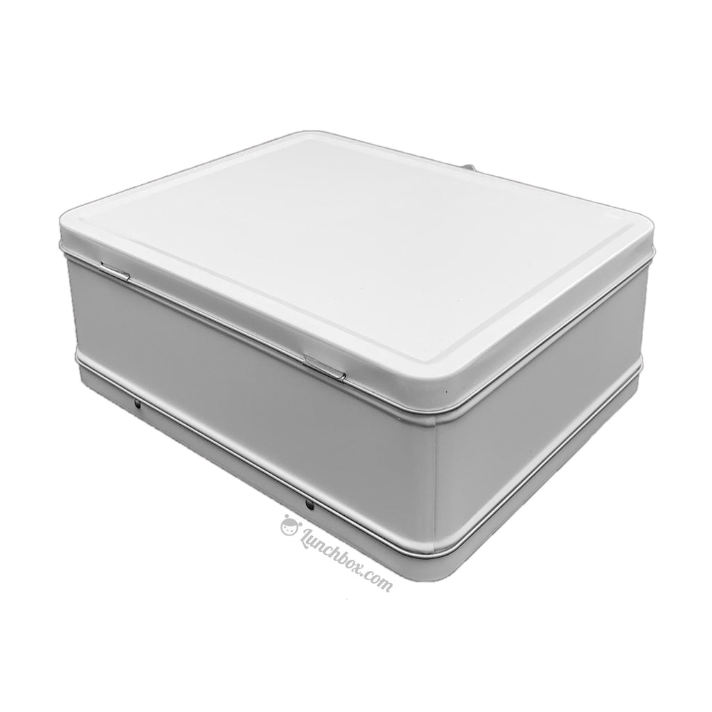 Medium Metal Lunch Box - Plain White Lunchbox Customization and  Personalization